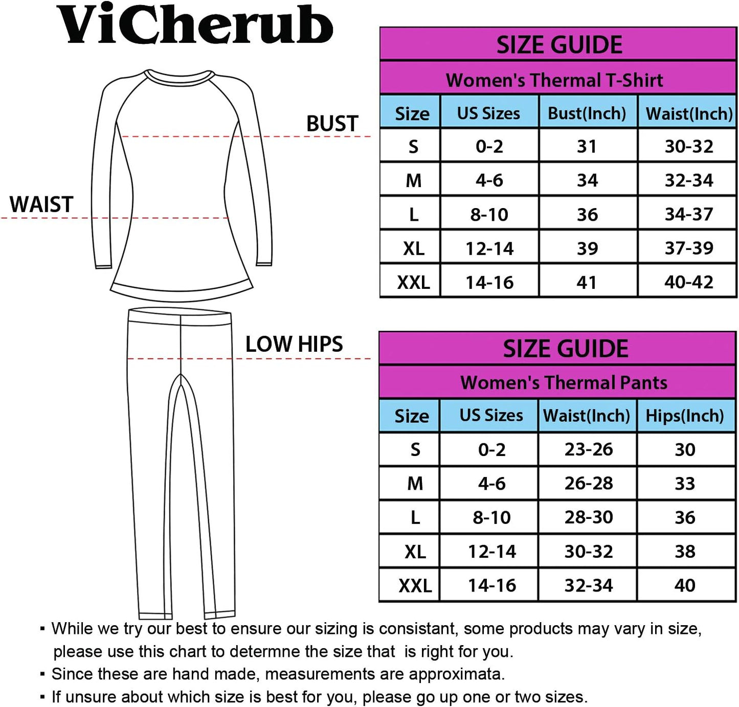 Thermal Underwear Set for Women Long Johns Fleece Lined Base Layer Soft Top Bottom