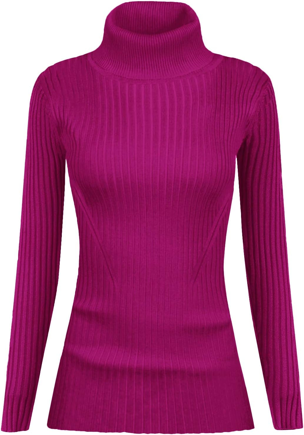 Turtleneck Ribbed Sweaters for Women Cute Sexy Knitted Warm Fitted Sweater