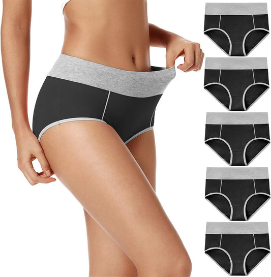 Womens Cotton Underwear High Waist Full Coverage Briefs Soft Breathable Postpartum Panties Stretch Underpants