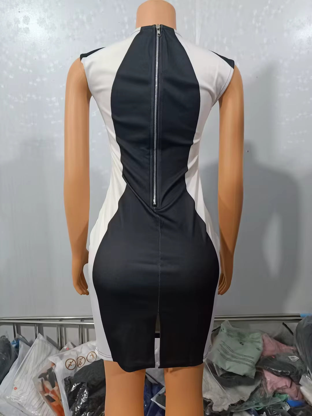 Dress for Women 2022 Autumn Plain Sleeveless O-Neck Glitter Contrast Lace Skinny Sexy Mini Party Dress